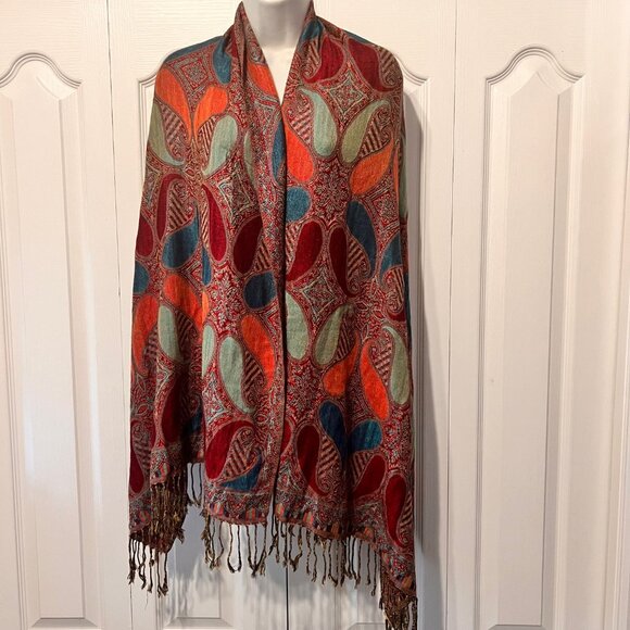 Pashmina Cashmere Scarf-Beautiful Bright Colors-27" x 86"- Warm/Cozy-Versatile - Picture 6 of 16